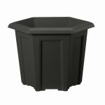 REGENCY HEX POT BLACK 40CM