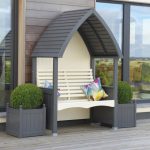 COTTAGE PAINTED ARBOUR CHARCOAL AND CREAM