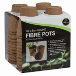 48 8CM ROUND FIBRE POTS (EXTRA VALUE PACK)