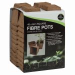 48 8CM SQUARE FIBRE POTS (EXTRA VALUE PACK)