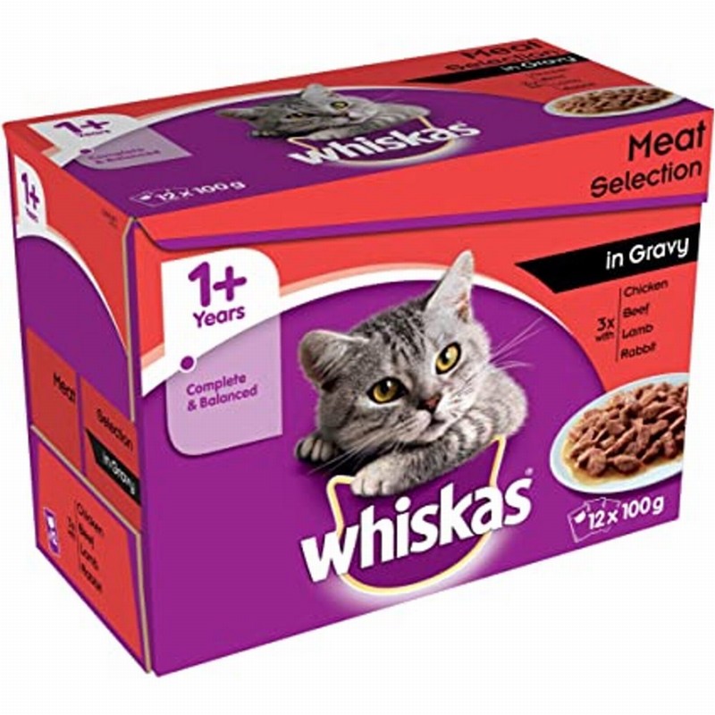 WHISKAS POUCHES 1+ MEATY IN GRAVY 100GX12PK Monkton Elm Garden Centre
