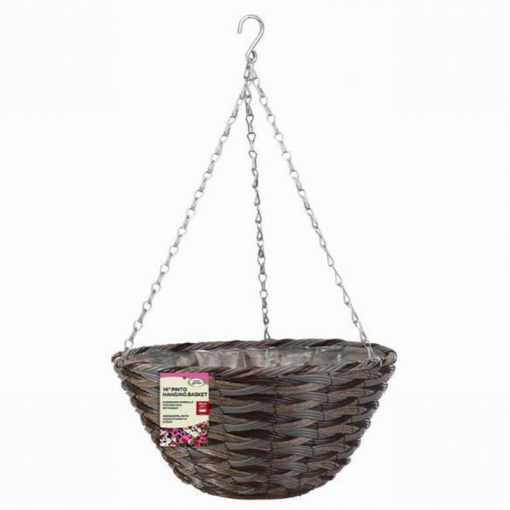 PINTO FAUX RATTAN HANGING BASKET 14" - Image 2