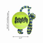 KONG AIR SQUEAK TENNIS BALL WITH ROPE MED