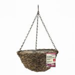 DUET FAUX RATTAN HANGING BASKET 14"