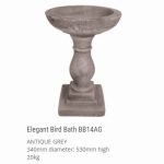 ELEGANT BIRD BATH ANTIQUE GREY