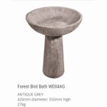 Forest Bird Bath Antique Grey