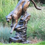 Cougar on a Rock Statue
