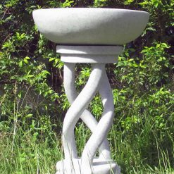 Ornate, Granite effect bird bath.