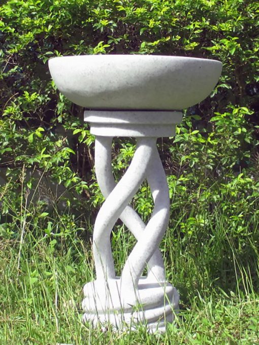 Ornate, Granite effect bird bath.