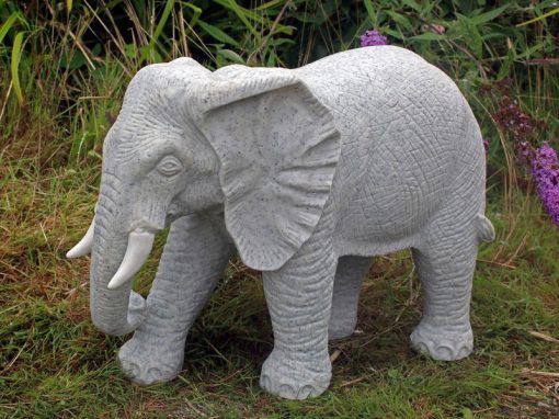 Statue of an Elephant with a granite finish.