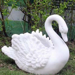 White Marble swan planter.