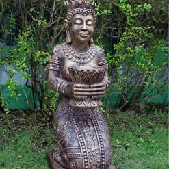 Thai goddess garden ornament with a bronze finish.