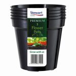 Flower Pot - 5 Pack - 5 Inch(12.7cm) -  Black