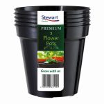 Flower Pot - 5 Pack - 5 Inch(12.7cm) - Black