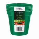 Flower Pot - 5 Pack - 5 Inch(12.7cm) -  Green