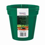 Flower Pot - 3 Pack - 6 Inch(15cm) - Green