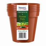 Plastic Flower Pot - 5 Pack - 10cm - Terracotta