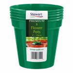 Plastic Flower Pot - 5 Pack - 10cm - Green