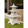 Garden ornament of a three tiered pagoda.