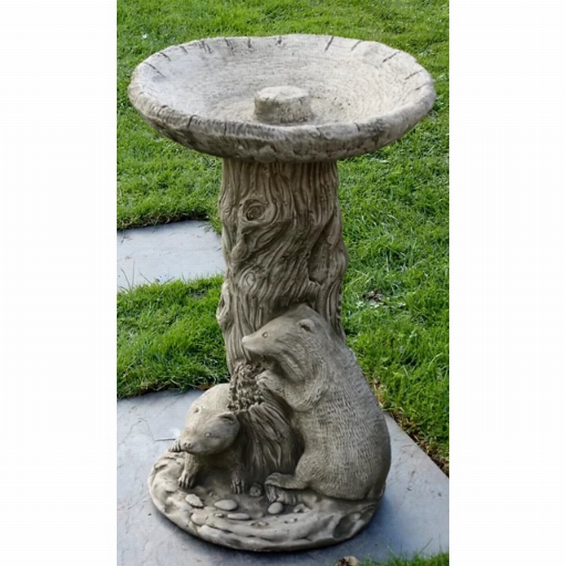 Twin Badger birdbath 4-003