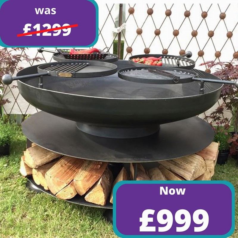 Firepit and log store 120cm Monkton Elm Garden Centre Taunton