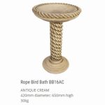 Rope Birdbath Antique Cream