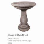 Classic Birdbath Antique Grey