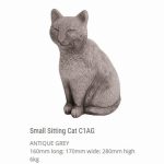 Small Sitting Cat Antique Grey