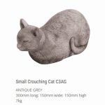 Small Crouching Cat Antique Grey