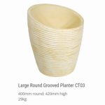 Large Round Grooved Planter