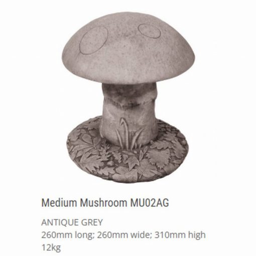 Medium Mushroom Antique Grey