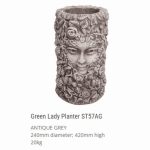 Green Lady Planter Antique Grey