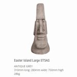 Large Easter Island Head Antique Grey