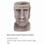 Mini Easter Island Planter Antique Grey