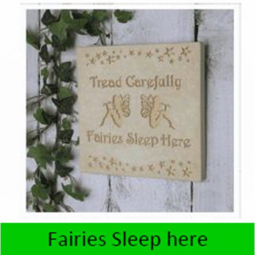 Fairies Sleep Here Wall Plaque 15cm x 15cm