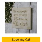Love My Cat Wall Plaque 15cm x 15cm