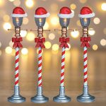 Lemax Santa hat street lamp set of 4