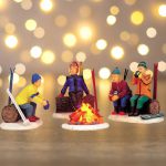 Lemax Skiers camp fire
