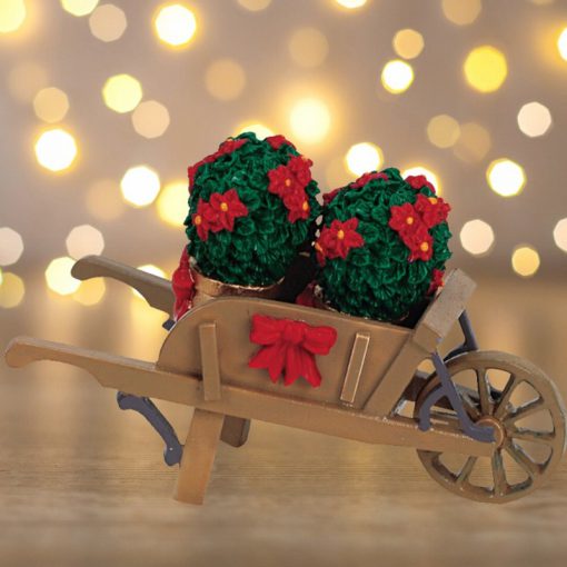 Lemax Wheelbarrow with Poinsettias