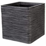 30cm Plastic Small Square Amalfi in Pewter