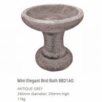 Mini Elegant Birdbath Antique Grey