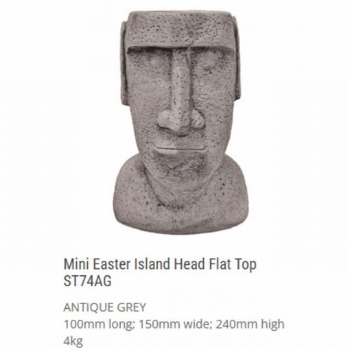 Mini Easter Island Head Flat Top Antique Grey