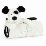 Jellycat- Bashful Black & Cream Puppy Blankie