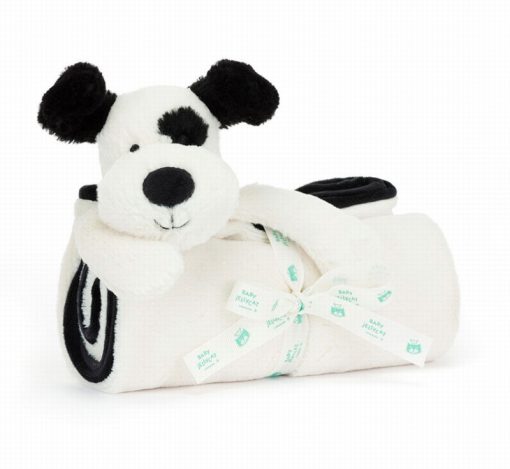 Jellycat- Bashful Black & Cream Puppy Blankie
