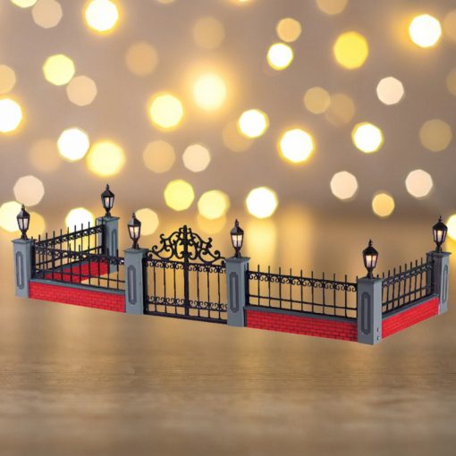 Lemax- Lighted wrought iron fence