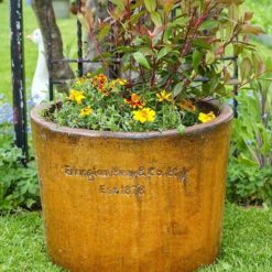 Alternative view of Round Planter Old Leather S1