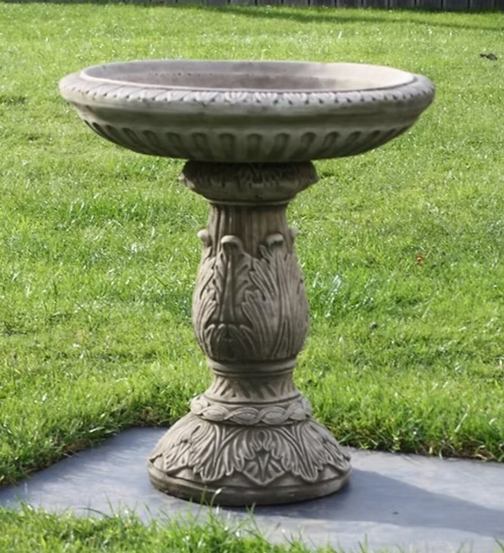 Medium Floral Birdbath