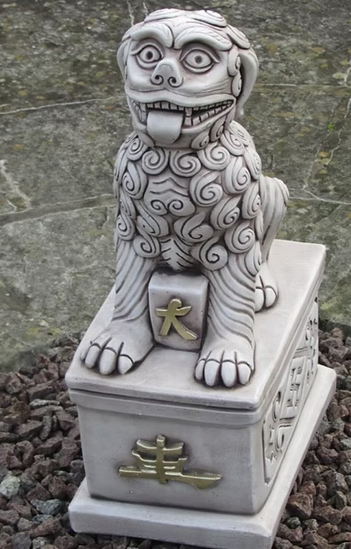 Large Dragon Dog on Plinth