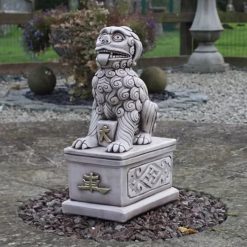 Alternative view of Large Dragon Dog on Plinth