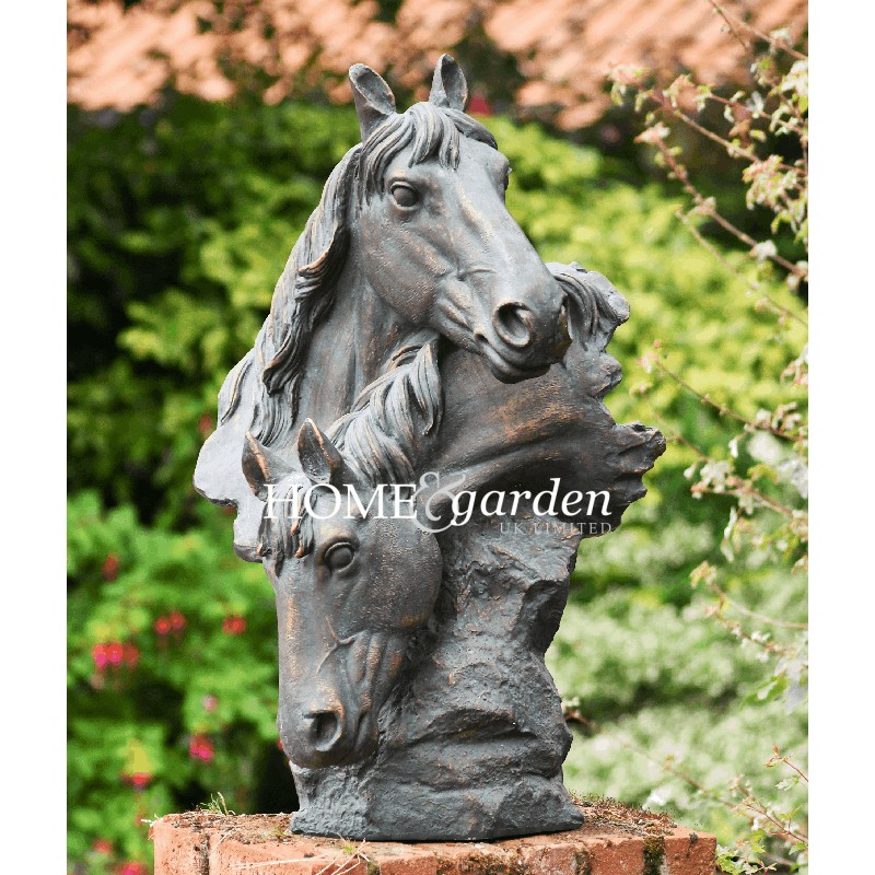 Horse heads sculpture